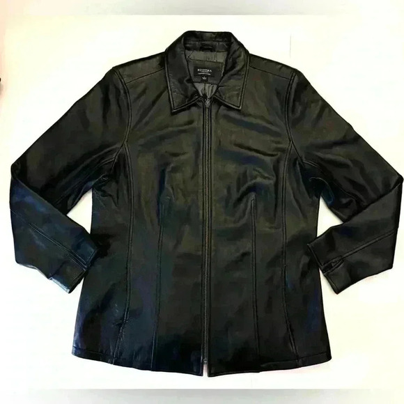 Sonoma Women's Vintage Black Lambskin Leather Jacket Size Large - Picture 7 of 10